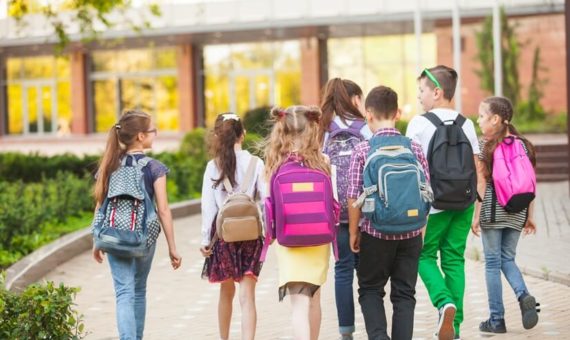 Group of Kids going to school